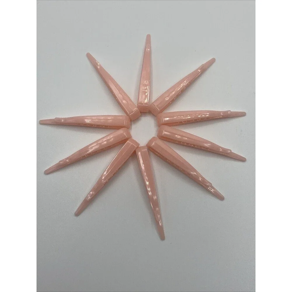 Vintage Pink Plastic Hair Curler Roller Pins Clips Retro Salon Set of 10